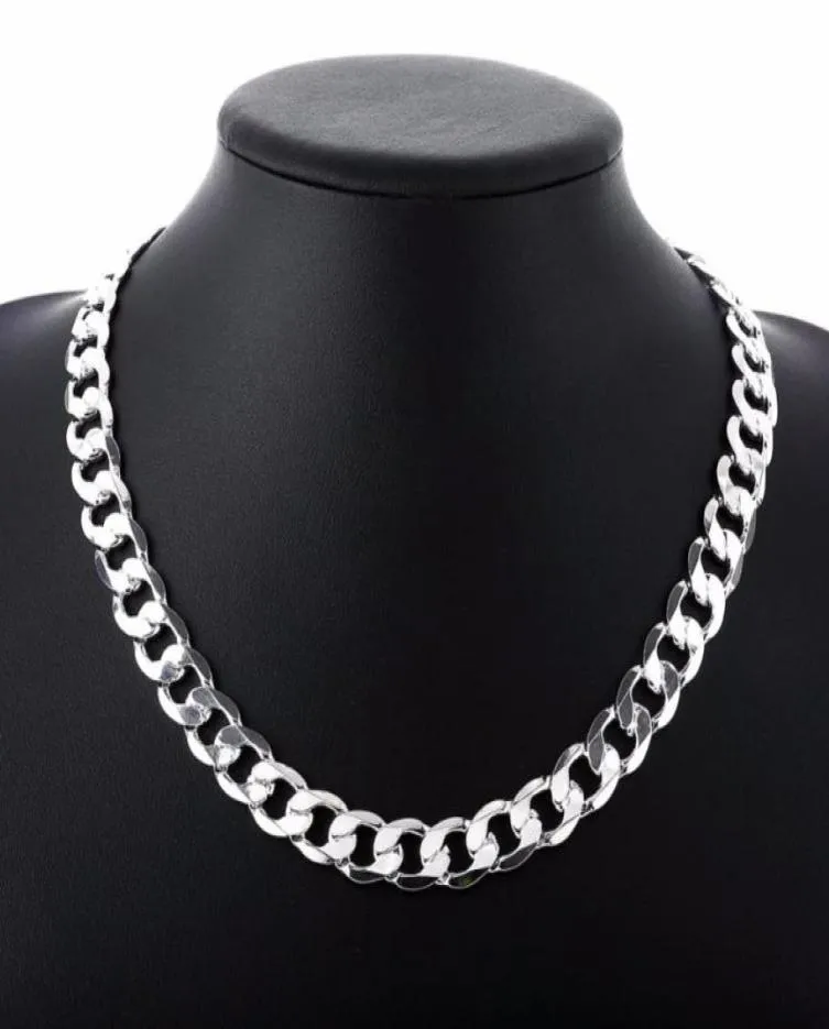 Chaines 2022 pouces 12 mm Collier de chaîne de trottoir pour hommes argent 925 colliers couloir mâle bijoux masculin large collier collier collar6850747