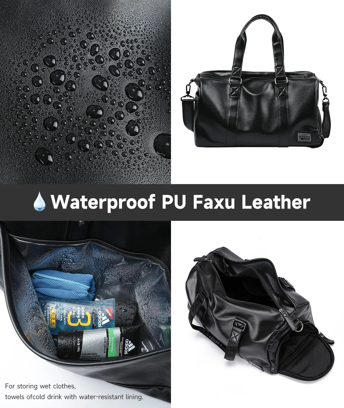 Vintage leather waterproof travel bag sale