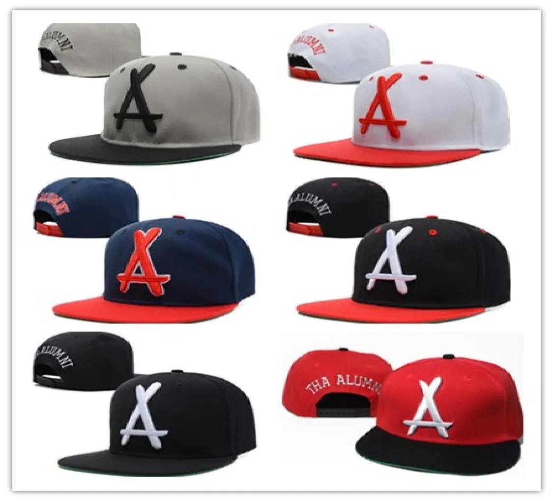 Brandneue Stil verstellbare THA Alumni Snapback Caps White A Letter Hip Hop Sport Hats Baseball -Schnappkappen für Männer Frauen 7515417