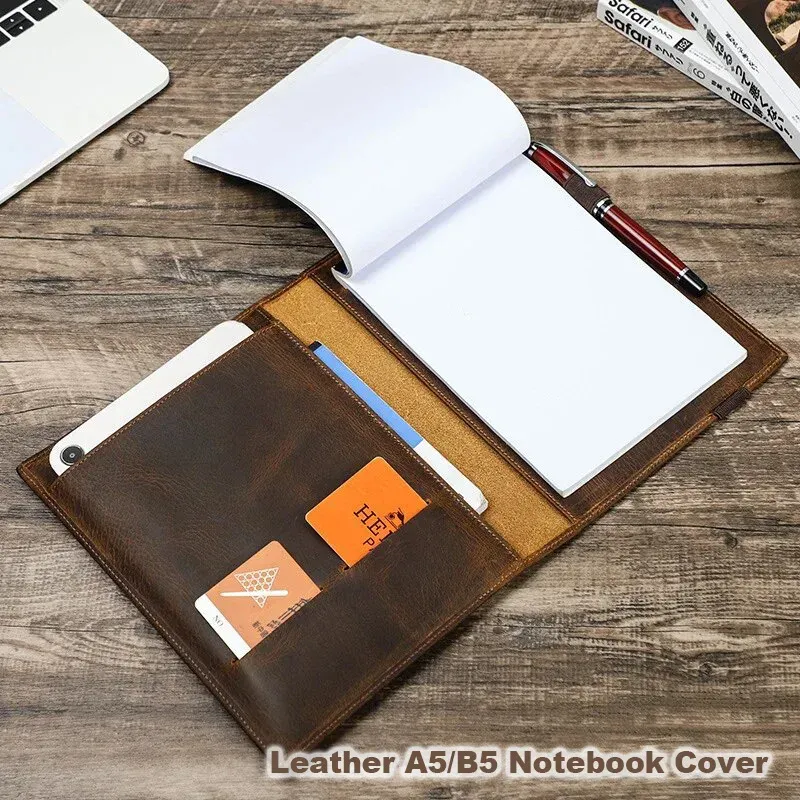 Galen Leather A5 Notebook Cover - Crazy Horse Ocean Blue | M.Lovewell