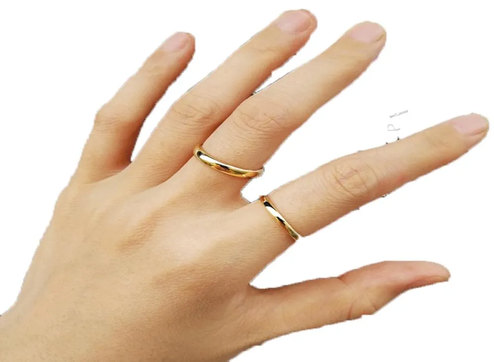 Band unisexe plaqué d'or simples pour couple Fashion Femmes Femmes Men de mariage Amourage de fiançailles Amourage de bijoux accessoires 28194479558