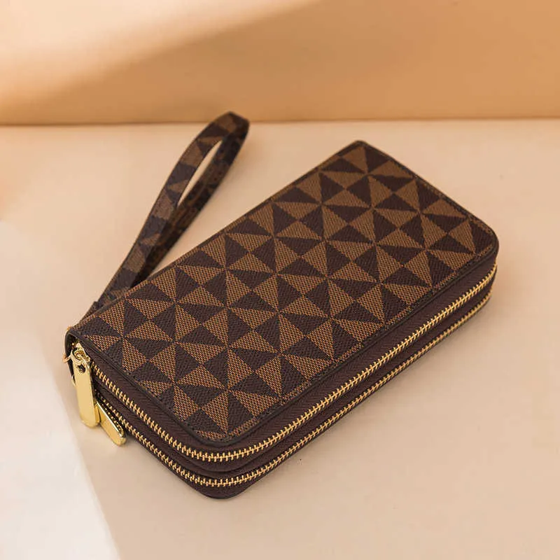 Wallet Printed Korean Fashion Double Layer Zipper Handheld Bag for Men and Women Long 2024