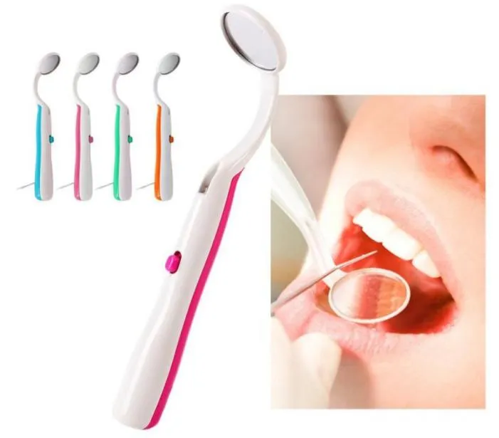 Bütün 1 adet parlak dayanıklı diş ağız aynası LED ışık yeniden kullanılabilir rastgele renk oral sağlık 6341294
