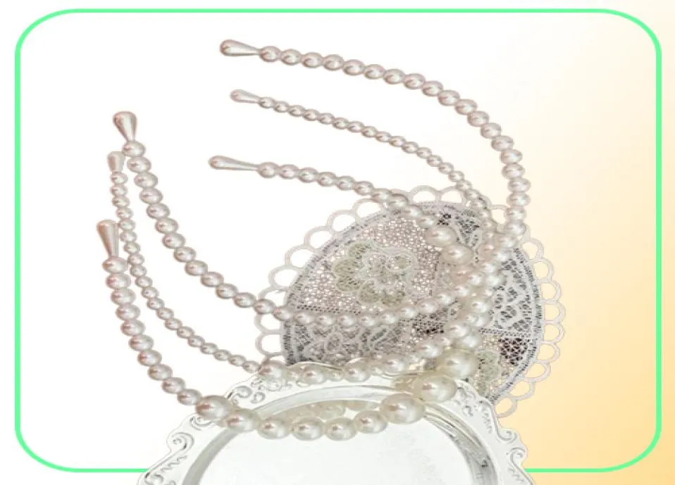 Canello a cerchio di perle semplici Canda addominali Eleganti Capini per capelli Decorazione di capelli intrecciati Ornamenti per la festa Gift1929895
