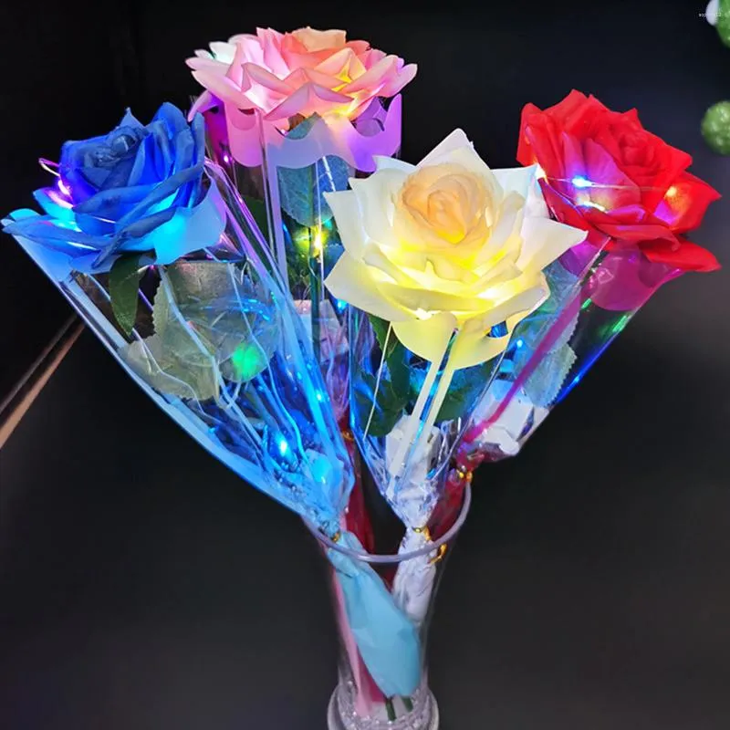 Декоративные цветы искусственное моделирование цветов розовые светодиодные светильники с красным 36x9 см. Декор вечеринки.