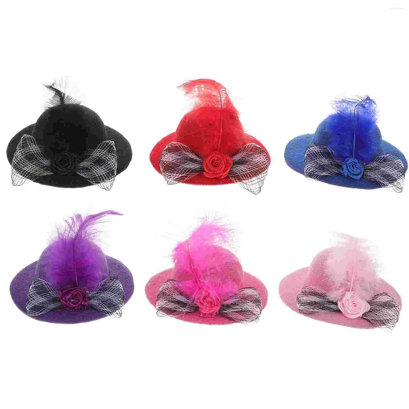 Bandanas 6 pcs chapeau minuscules chapeaux Caps pour artisans poupées petites femmes miniatures thé bricolage