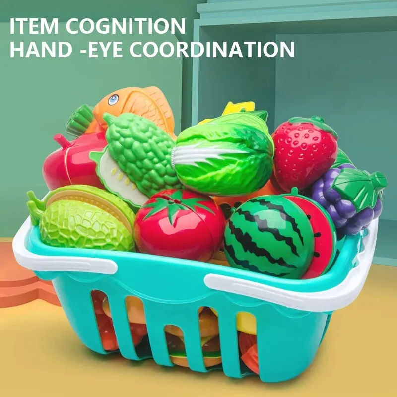 Jouet En Bois Coupe Nourriture Fruits Et Légumes – 15 Pièces, Avec Couteau Et Planche – Éducatif Pour Enfants 3 Ans Et Plus