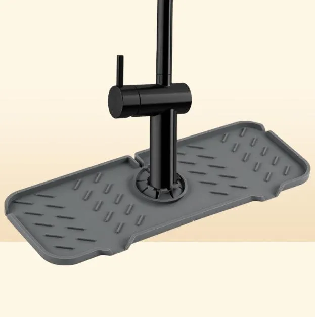 Mats Pads Cuisine Silicone robinet Mat Évacué drainage du gardien de gardien Drainage Déris de la salle de bain Protection de comptoir 8985669