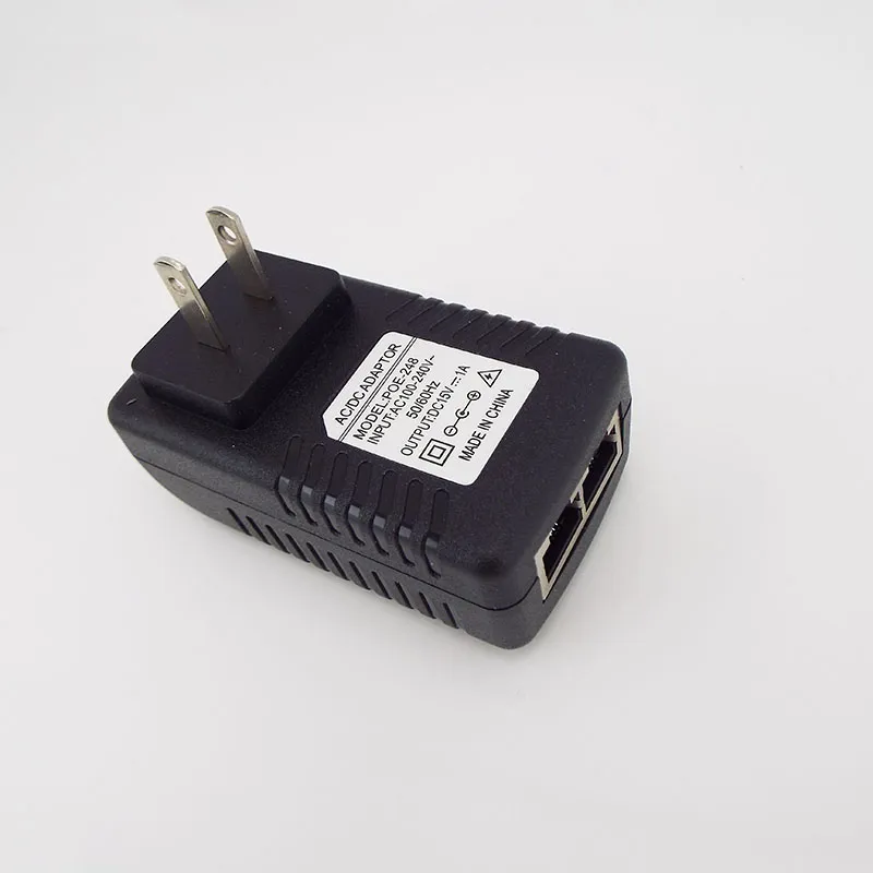 PoE Injector Power Supply, 15V 1A Wall Plug, IP Camera Power Adapter US ...