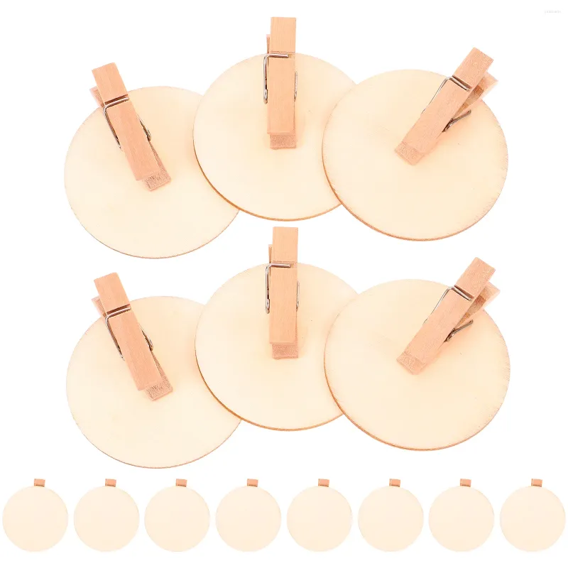 Frames 20 pcs Clip de puce de bois rond Small Po Chalk Board Mottifonction Clamps Memorandum