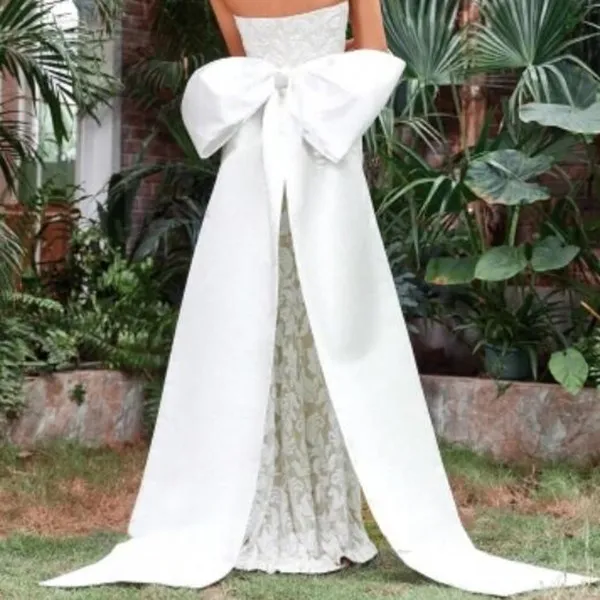 2024 الرابط لـ Big Dress Bow Train Lace Material in White ، يرجى الاتصال بخدمة العملاء قبل تقديم الطلب