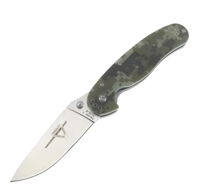 Ontário Rat Modelo 1 Faca dobrável tática de alta qualidade Aus8 Blade Sharp G10 Handle OEM Camping Sobrevivência Knives7722821