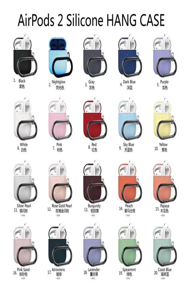 علبة أذن جديدة لـ Apple Airpods 1 2 Case Silicone Cover for Airpods Earpods Earpuds Hook Corpuds Box Box StrockProof1003312