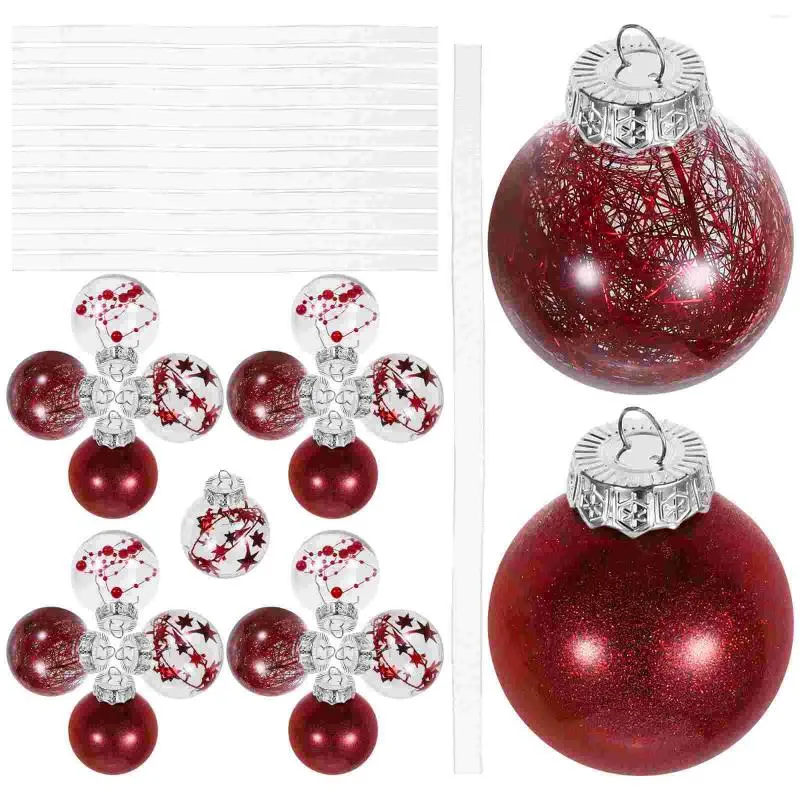 Estatuetas decorativas 24 PCs Pingas de Natal Decorações de Natal Bola pendurada Ornamento Bolas Ornamentos Crafts