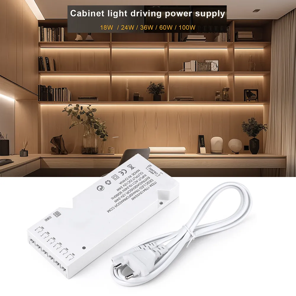 LED Strip Driver Power Supply Adapter 24W 36W 60W 100W with 6/10x ...