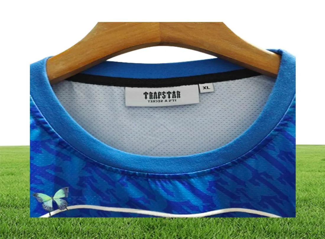 Men039S tshirts Trapstar Mesh Football Jersey Blue No22 Men Sportwear Tshirt 0926H229414232