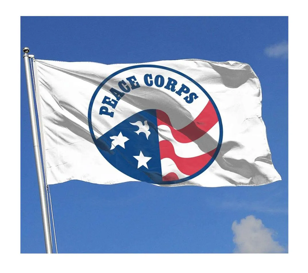 Nous aimons le drapeau de la Peace Corps 3x5ft 150x90cm Impression 100D Polyester Team Club Sports Team Team avec laiton GROMMETS3014049