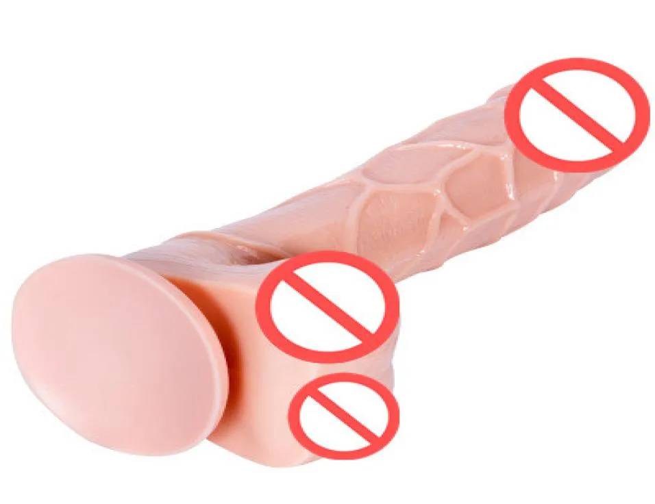 Realistiska dildos kött brun svart dildo för kvinnor flexibel enorm penis med strukturerad axel och stark sugkopp sex leksak7139577