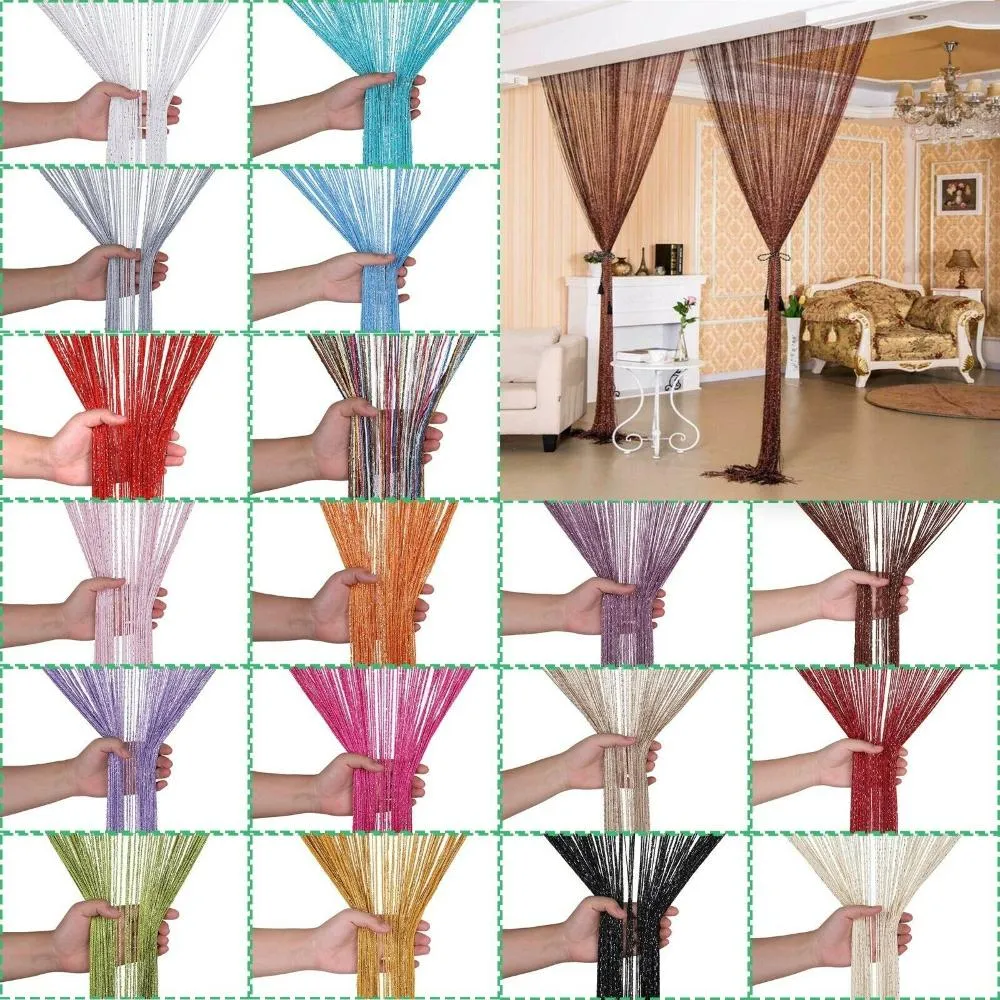 2M*1M String Curtain Tassel Glitter String Curtain Hanging Beaded ...