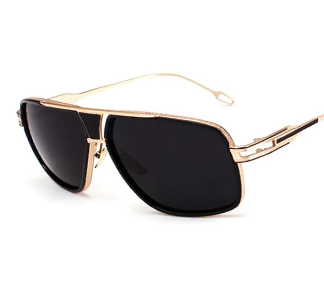 Zagraniczni mężczyźni okulary przeciwsłoneczne marka designerskie kobiety płaskie okulary przeciwsłoneczne kwadrat 18 K złote lustro męskie Wysokiej jakości pięć stylów 1405443