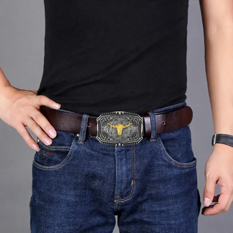 Vintage Western Belt Buckles Embossed Metal Belt Buckle With  display picture 2