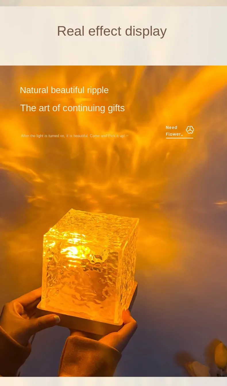 クリスタルランプウォーターリップルプロジェクター 16色のナイトライト寝室用ホーム雰囲気美的ホリデーギフトを￥19,960 | DHgate