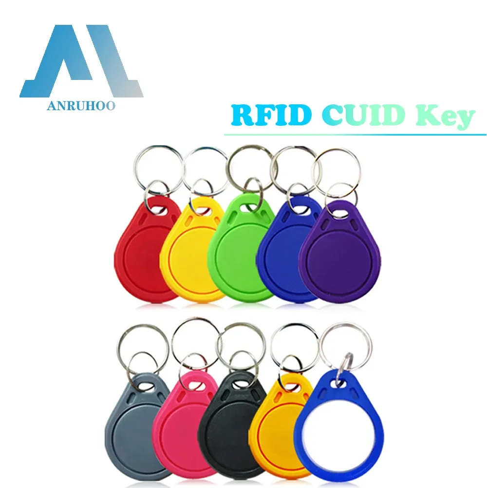 Keychains 5/10pcs Rfid Smart Nfc Chip Card Cuid Rewritable Copy Keychain 13.56mhz Badge 0 Block Change 1k S50 Tag Copier Duplicator