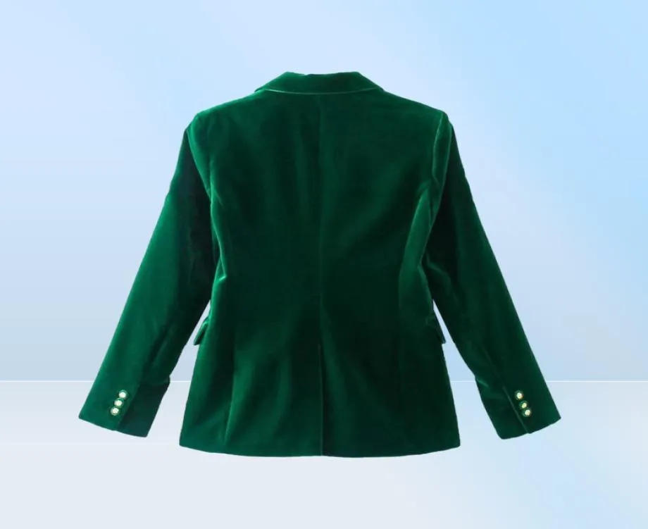 Women039s Suits Blazers Kadın Koyu Yeşil Kadife Blazer Ceket Zarif Ceket Kadın İnce Fit Offi