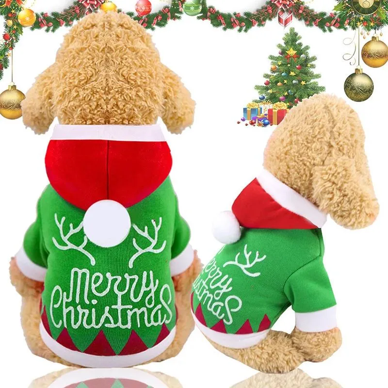 Abbigliamento per cani vestito in costume di Natale per pet kitty cani piccoli cartone animato abiti carini abiti maniche medie