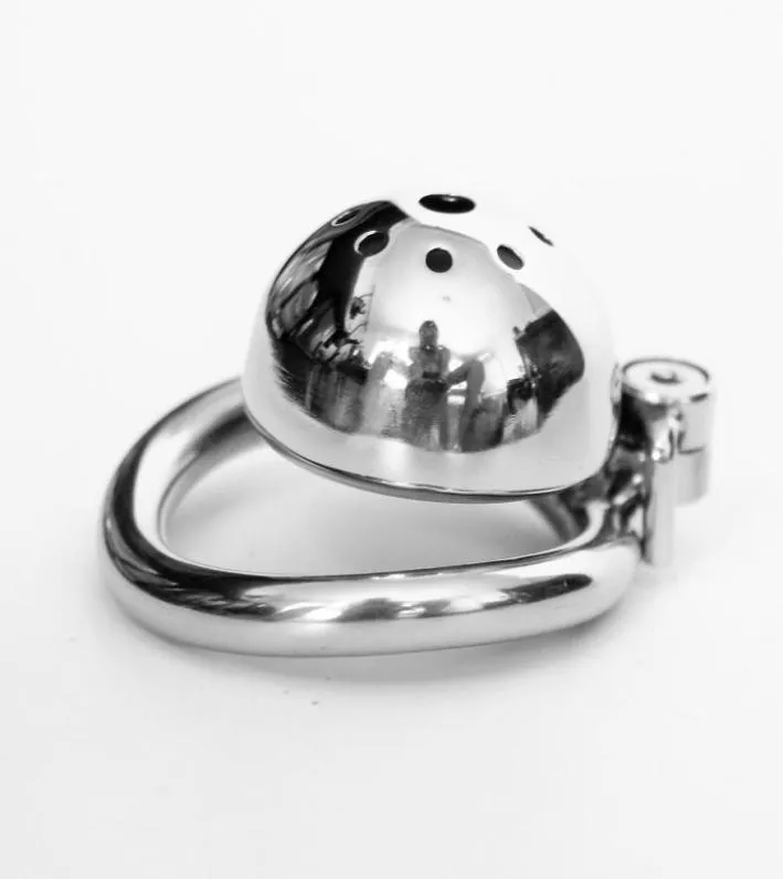 Lock furtif Appareil mâle en acier inoxydable Super petite bite Cage pénis virginité verrouillage de coq ceinture de bague avec une clé à volaire 8974990