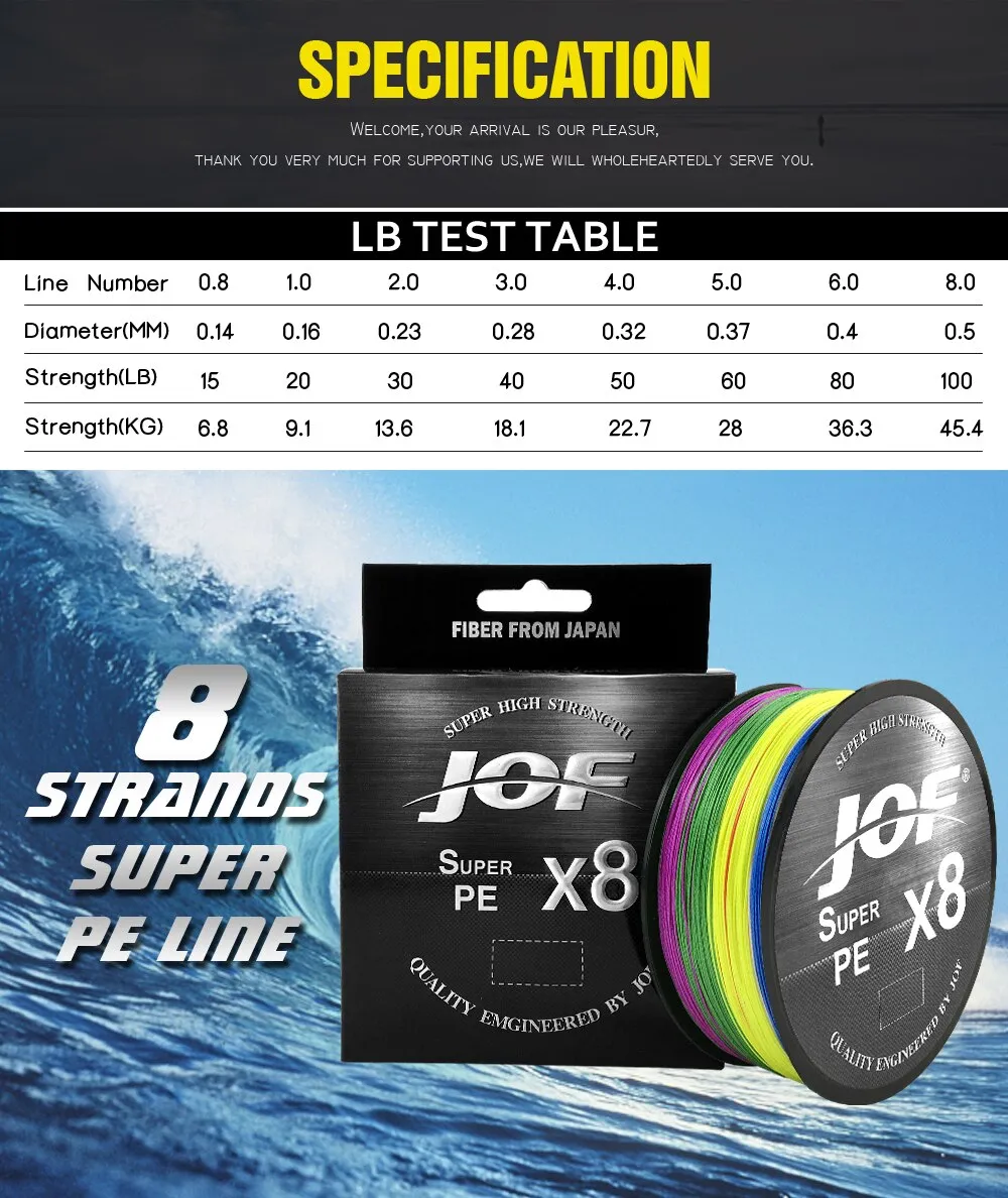 DHgate.com:JOF8 Braided Fishing Line - 300M Multifilament PE Line for ...