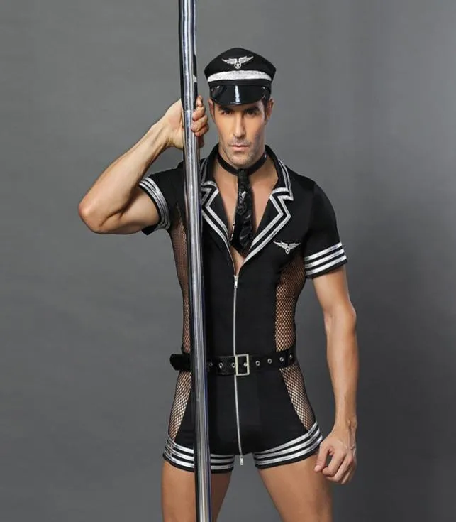 Hommes érotiques de policier sexy cosplay robe lingerie met la police attrayante hommes de rôle de rôle de jeu 9949333