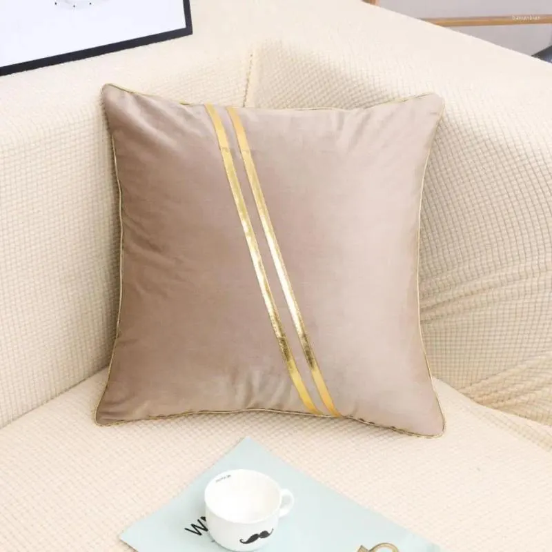 Poduszka stylowa poduszka para paraosobowa Prezent oddychający dekoracyjny rzut obudowa Złoty kwadratowy kształt w paski do pokoju
