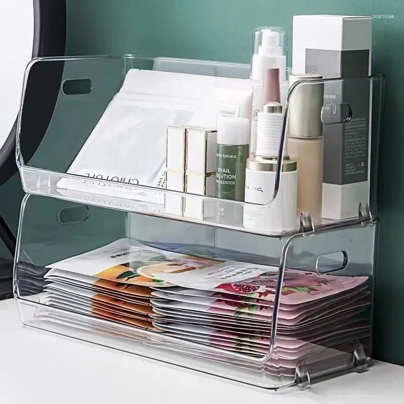 Storage Boxes Large Desktop Cosmetic Organizer Skincare Storages Plastic Transparent Organizers Household Box