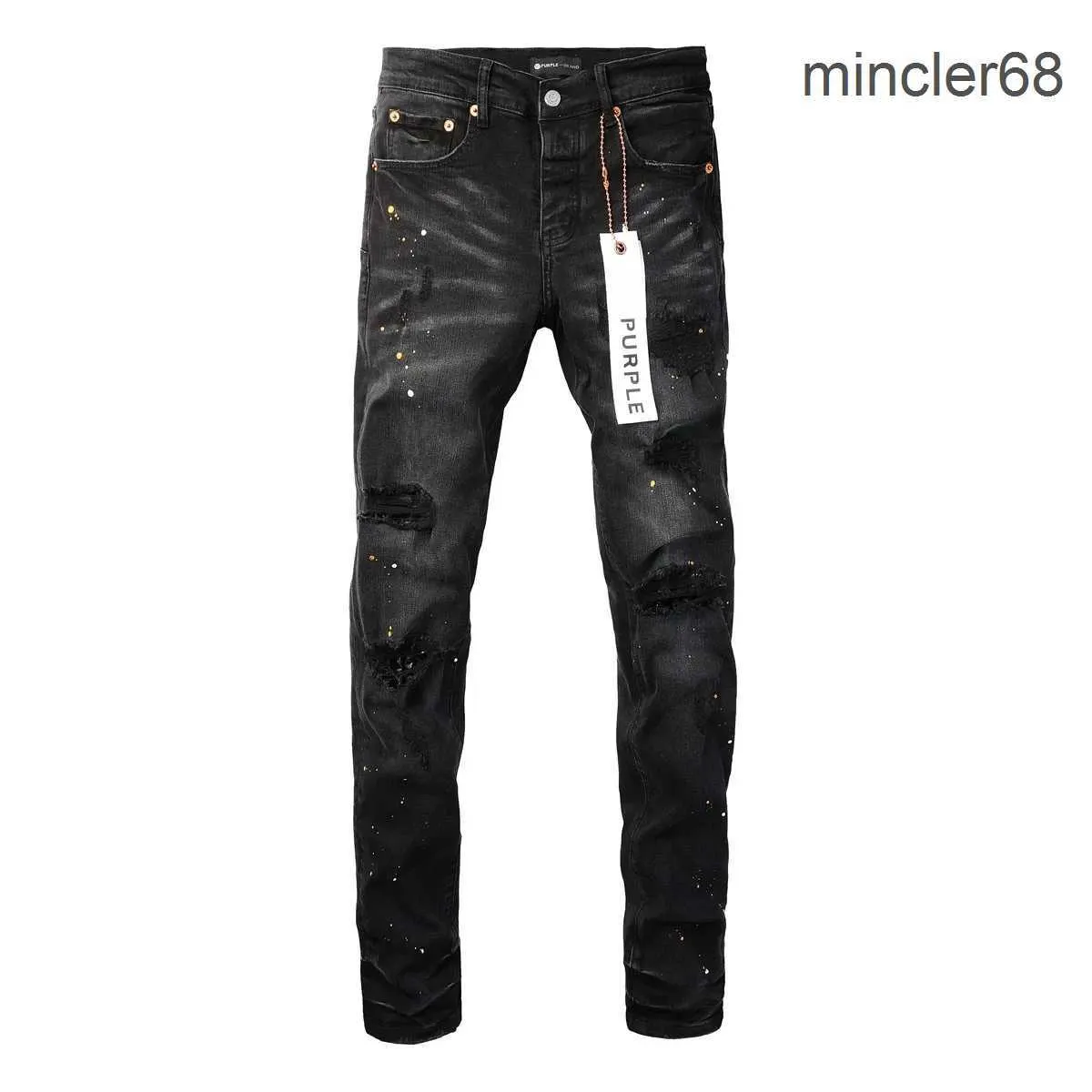 Alta qualidade2024 Marca roxa Vintage Jeans High Street Paint Ragging