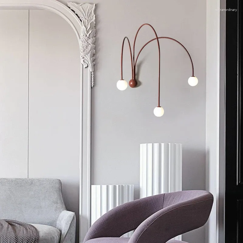 Lampe murale moderne les lumières rouges noires minimalistes pour les lampes à LED de lit de chambre à coucher