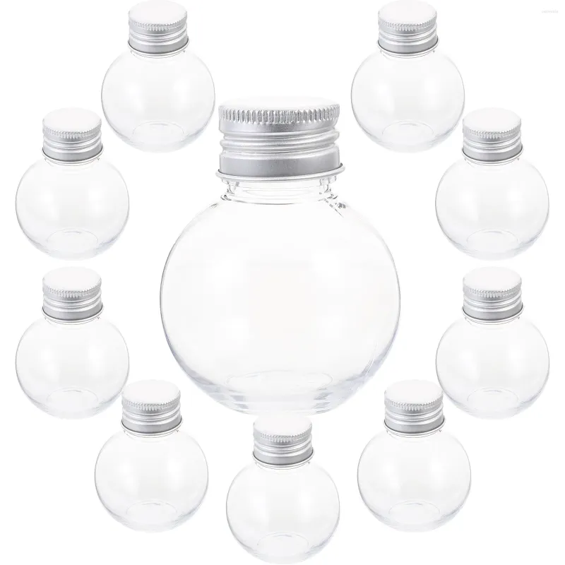 Vaser 10st plast glödlampa flaska för hantverk kreativa formade juice flaskor påfyllningsbar godis