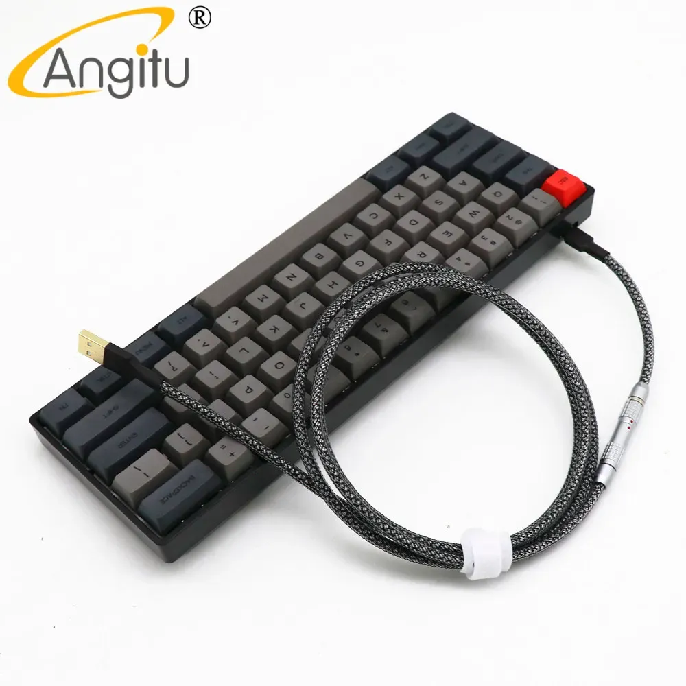 الكابلات Angitu FGG PHG 0B Aviator Cable USB مزدوج الأكمام USB إلى النوع C كبل لوحة المفاتيح الميكانيكية المخصصة