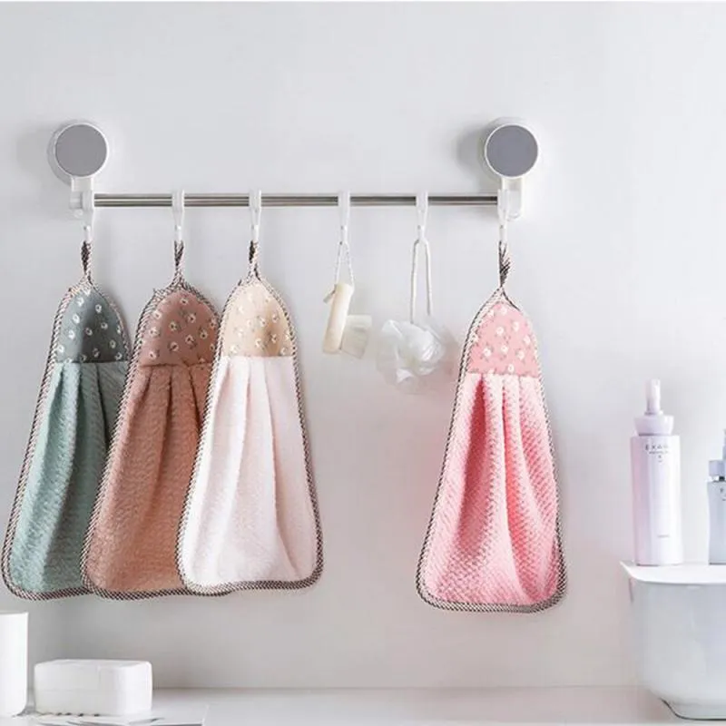 Nnepia Lot De 1 Serviette Sèche Mains Avec Nœud En Microfibre Velours Corail Avec Boucle De Suspension, Absorbantes, Super Douces Et Mignonnes Pour Cuisine, Salle De Bain, Enfants Et Adultes (camel
