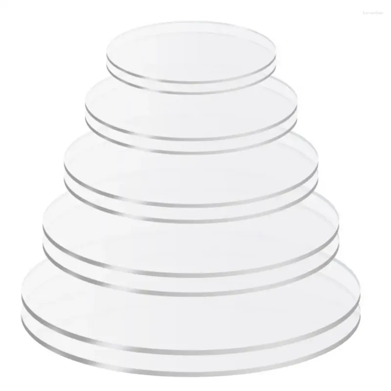 Baking Moulds 2Pcs Cake Plates Non-Sticky Reused Acrylic Buttercream Discs For Cakes Serving