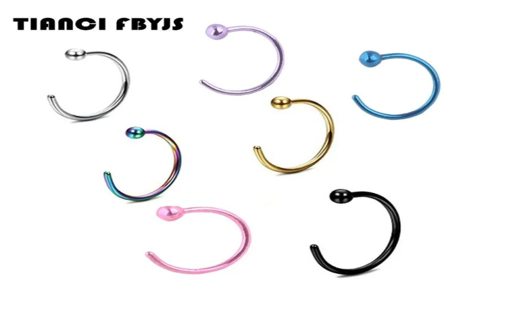 Nose ring Piercing nose hoop body jewelry 20G 08825mm gold silver nariz piercing plated Titanium Tragus ear3284756