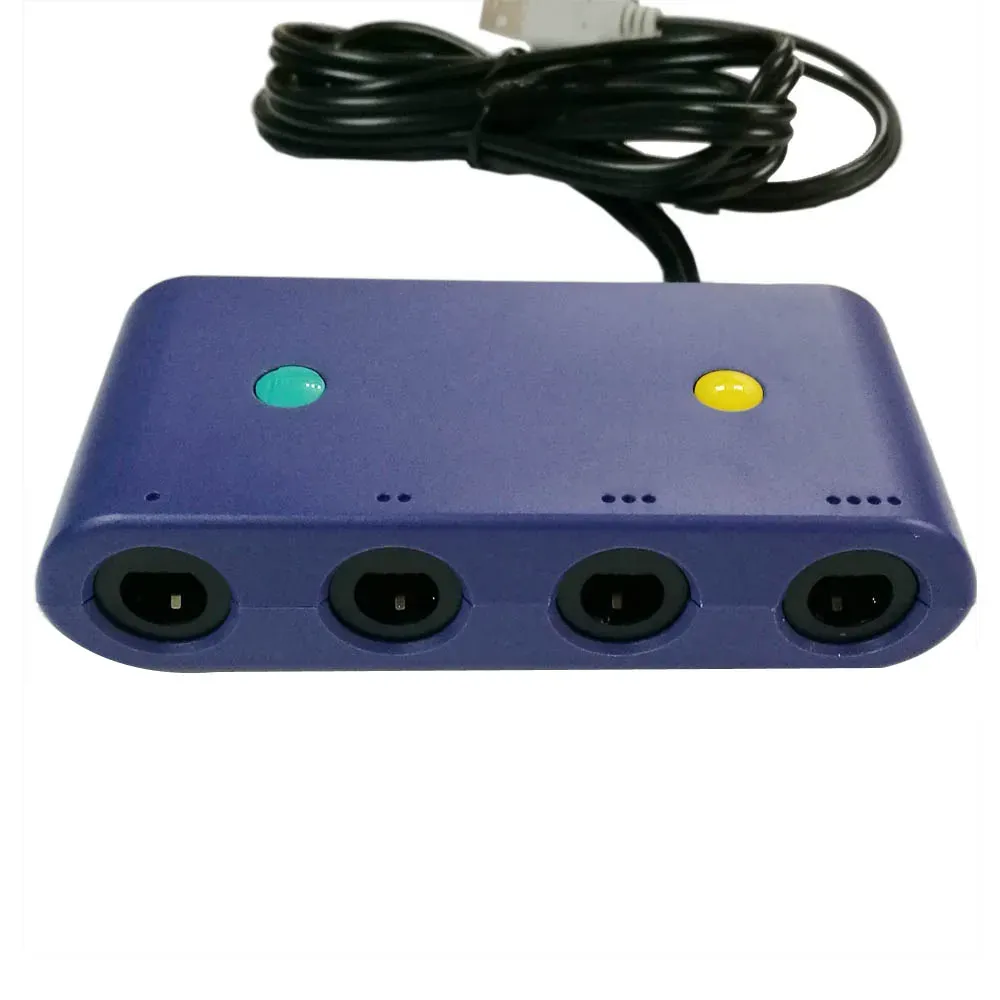 Cables 4 Ports Player for Gamecube Controller Adapter لـ Wiiu for Switch NS أو محول محول الكمبيوتر الشخصي مع وظيفة المنزل والتوربو