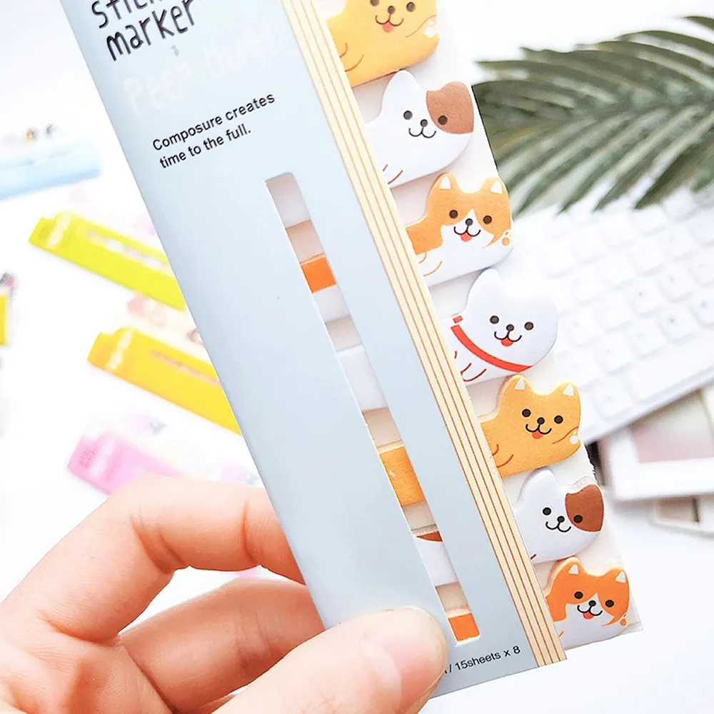 Kawaii Memo Pad Bookmarks: Cute Cat Panda Sticky Index Notes, Planner ...