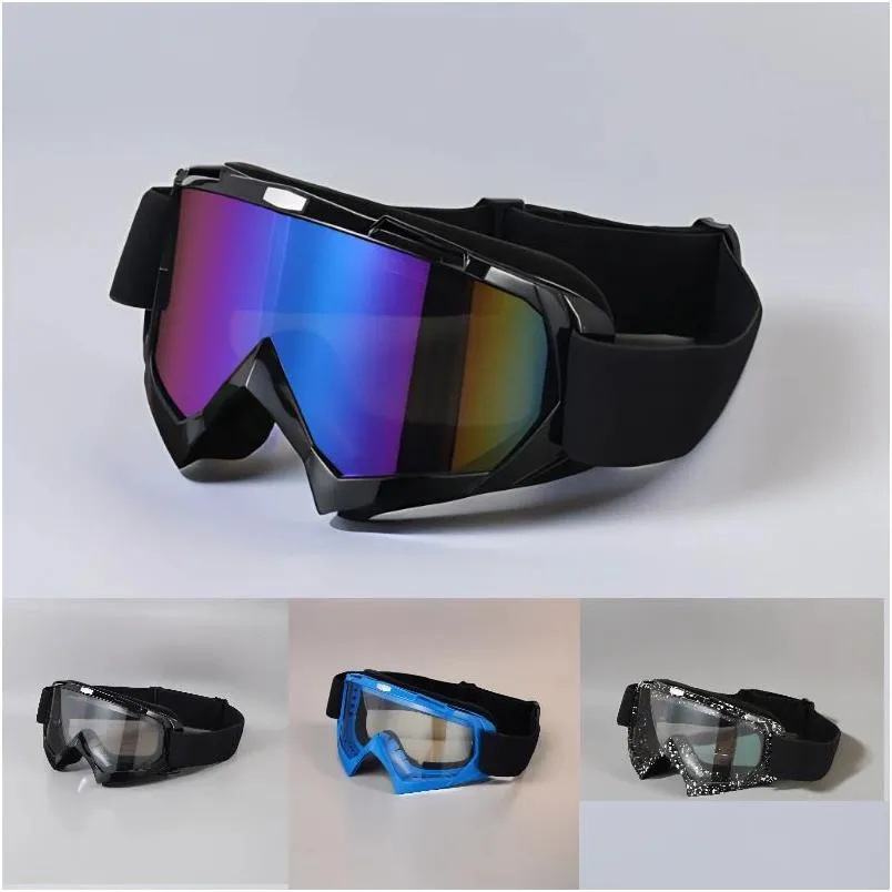 Lunettes de lunettes de motocross de lunettes extérieures sur la route hors route Ski Uni Snowboard Masque Snow Mothobile Sénalisation du vent 231012 Drop Livraison S DHNCG