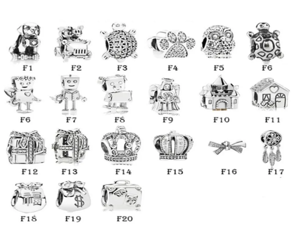 Nuovi braccialetti al 100% 925 Sterling Silver Fit Braccialetti per cani robot gatto robot casa regalo corona per le donne europee matrimonio originale di moda gioiello di moda 5107983