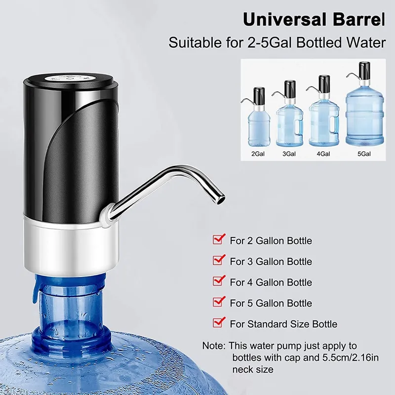 Electric Water Dispenser Pump For 5 Gallon Water Jugs Portable USB ...