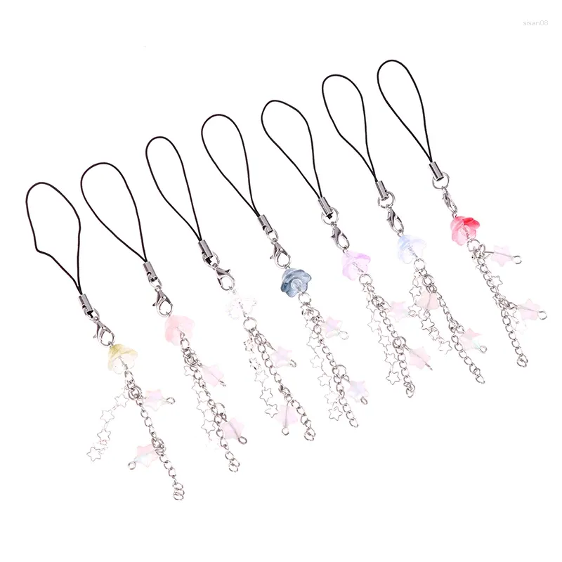 Keychains 1 st 13,6 cm Y2K Jellyfish Telefonkedja Sweet Fairy Girls Star Tassel Lanyard Lily från Valley Mobiltelefonremmen gåvor