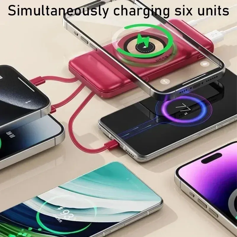 NEW 20000mAh Large Capacity Magnetic 15W Fast Charging Power Bank LED Digital Display Comes with Cord Stand Portable Power Bank