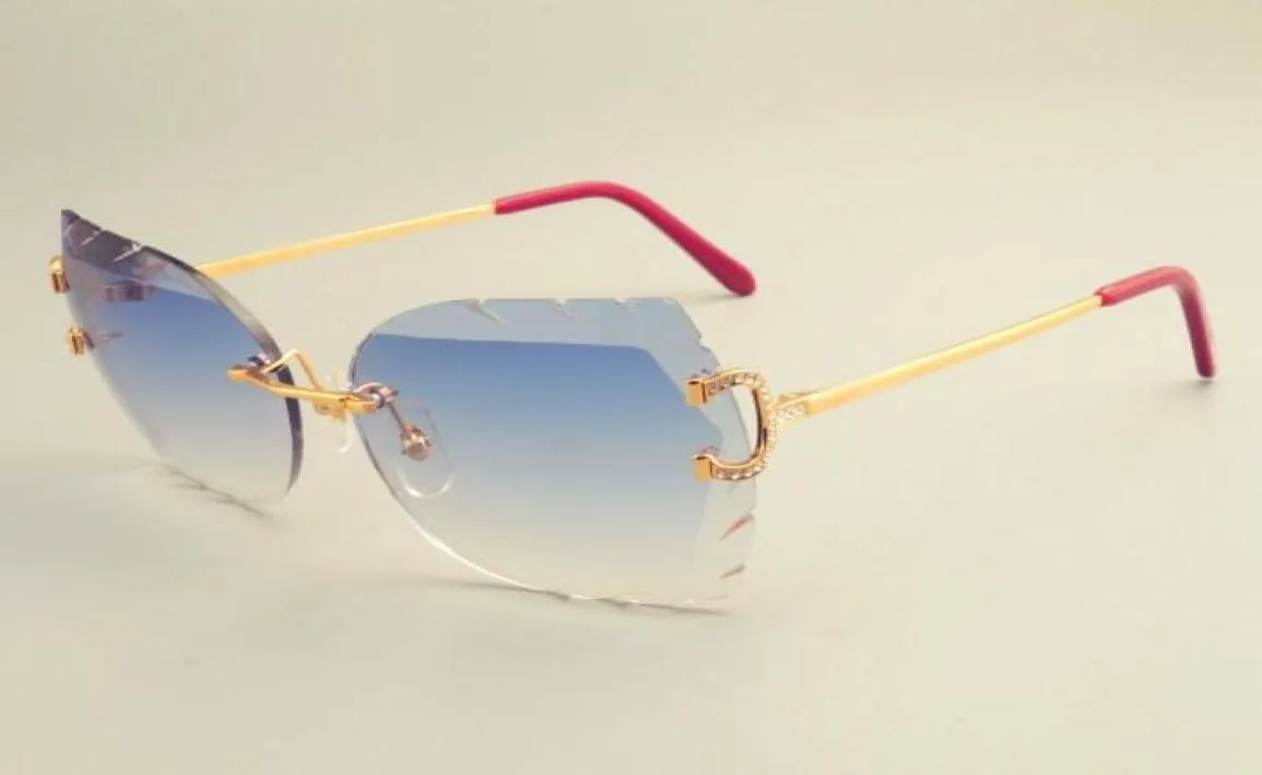 2019 Nuovi occhiali da sole lenti venduti 8300817 Occhiali da sole Luxury Diamond Metal Mirror Mirror Mirror Mirror Lens 30 Spesse3268478