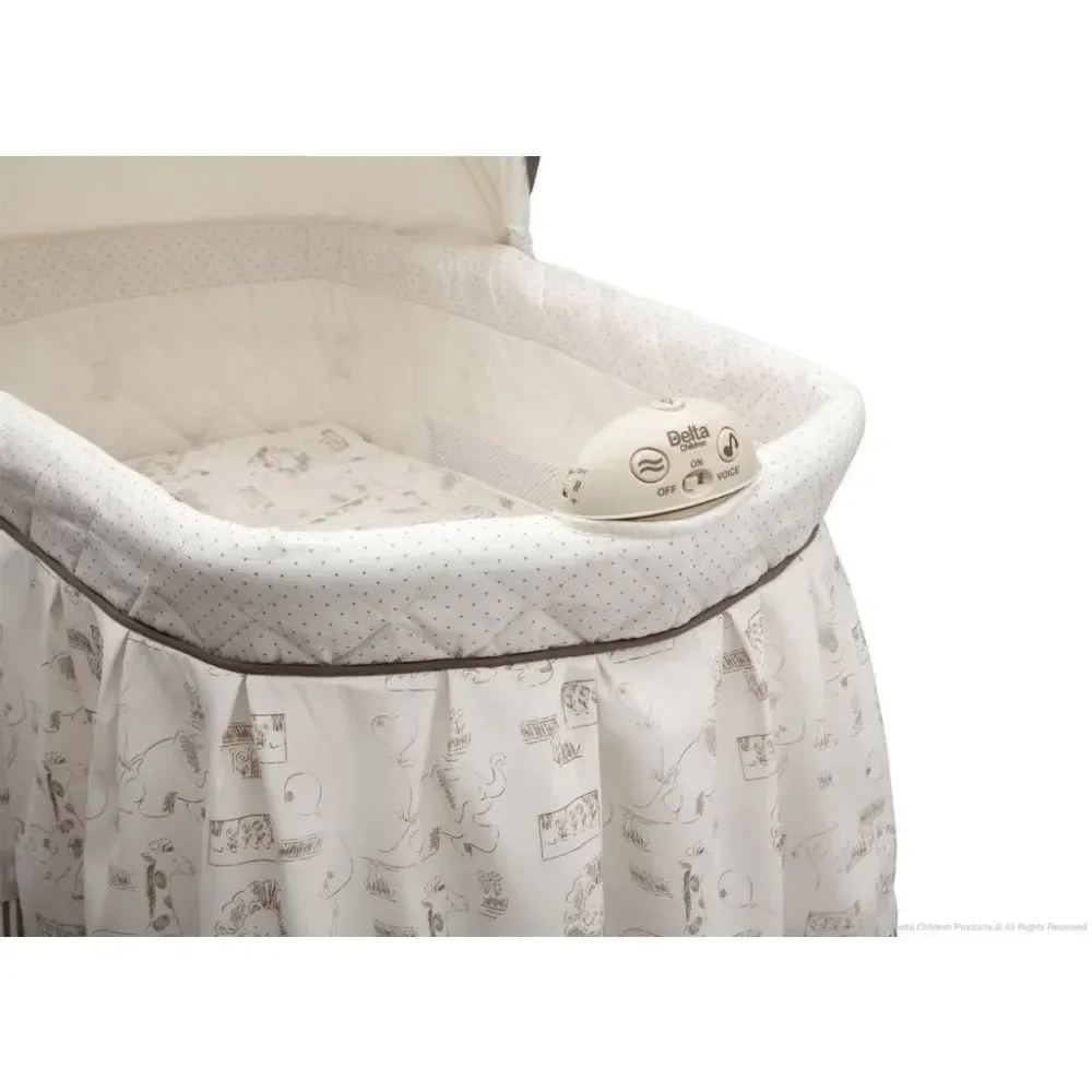 Jungle Themed Rocking Bassinet with Music Vibration for Baby s Comfort